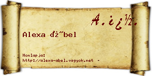Alexa Ábel névjegykártya